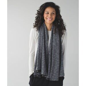 Lululemon Vinyasa Wrap Scarf Coco Pique Black White Stripe Rulu Reflective